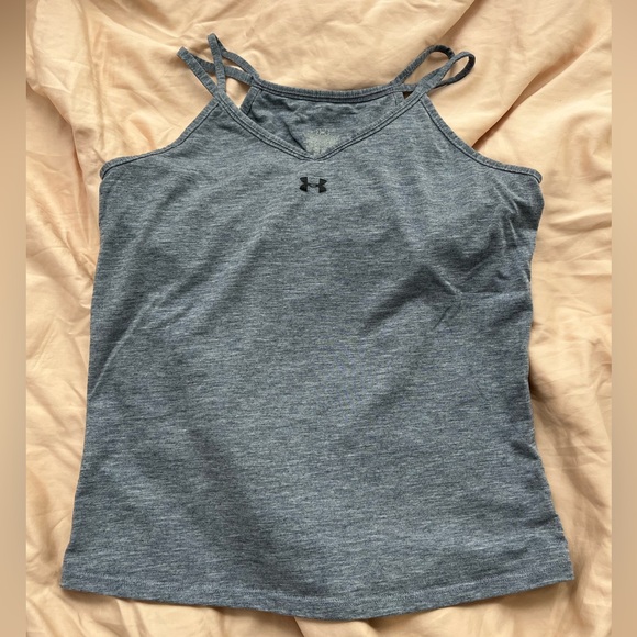 UNDER ARMOUR Gray V-Neck Tank Top - Picture 1 of 2